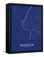 Bangkok, Thailand Blue Map-null-Framed Stretched Canvas