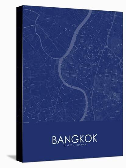 Bangkok, Thailand Blue Map-null-Stretched Canvas