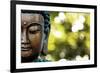 Bangkok, Thailand. Depiction of head and face of Buddha outdoor statue-Miva Stock-Framed Photographic Print