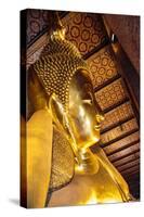 Bangkok, Thailand. Giant reclining gold Buddha statue at Wat Pho temple-Miva Stock-Stretched Canvas