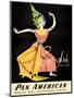 Bangkok, Thailand - Pan American - Thai Classical Dancer - Vintage Airline Travel Poster, 1950s-Aaron Amspoker-Mounted Art Print