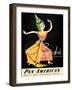 Bangkok, Thailand - Pan American - Thai Classical Dancer - Vintage Airline Travel Poster, 1950s-Aaron Amspoker-Framed Art Print