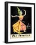 Bangkok, Thailand - Pan American - Thai Classical Dancer - Vintage Airline Travel Poster, 1950s-Aaron Amspoker-Framed Art Print