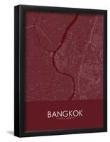 Bangkok, Thailand Red Map-null-Framed Poster