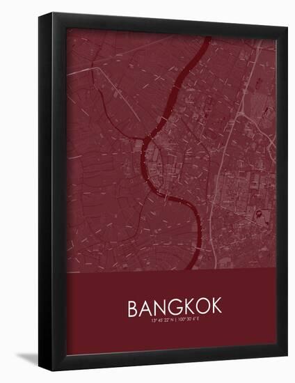 Bangkok, Thailand Red Map-null-Framed Poster