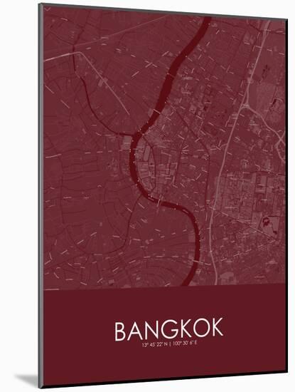 Bangkok, Thailand Red Map-null-Mounted Poster