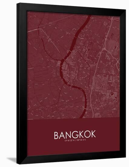 Bangkok, Thailand Red Map-null-Framed Poster