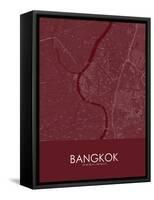 Bangkok, Thailand Red Map-null-Framed Stretched Canvas