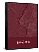 Bangkok, Thailand Red Map-null-Framed Stretched Canvas