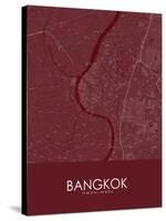 Bangkok, Thailand Red Map-null-Stretched Canvas