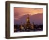 Bangkok, Thailand; the Wat Arun Temple across the Chao Phraya River at Sunset-Dan Bannister-Framed Photographic Print