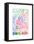 Bangkok Watercolor Street Map-NaxArt-Framed Stretched Canvas