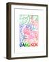 Bangkok Watercolor Street Map-NaxArt-Framed Art Print