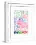 Bangkok Watercolor Street Map-NaxArt-Framed Art Print