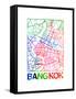 Bangkok Watercolor Street Map-NaxArt-Framed Stretched Canvas