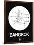 Bangkok White Subway Map-NaxArt-Framed Art Print