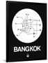 Bangkok White Subway Map-NaxArt-Framed Art Print