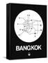 Bangkok White Subway Map-NaxArt-Framed Stretched Canvas