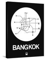 Bangkok White Subway Map-NaxArt-Stretched Canvas