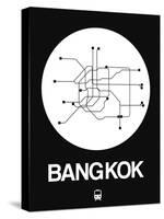 Bangkok White Subway Map-NaxArt-Stretched Canvas