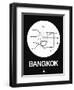 Bangkok White Subway Map-NaxArt-Framed Art Print