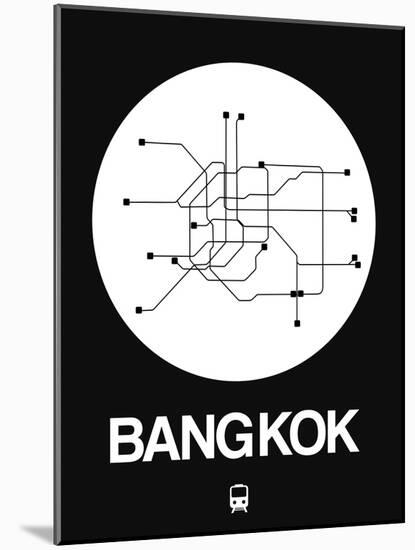 Bangkok White Subway Map-NaxArt-Mounted Art Print