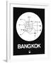 Bangkok White Subway Map-NaxArt-Framed Art Print