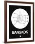 Bangkok White Subway Map-NaxArt-Framed Art Print