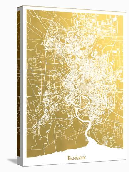 Bangkok-The Gold Foil Map Company-Stretched Canvas
