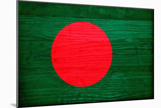 Bangladesh Flag Design with Wood Patterning - Flags of the World Series-Philippe Hugonnard-Mounted Art Print