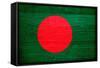 Bangladesh Flag Design with Wood Patterning - Flags of the World Series-Philippe Hugonnard-Framed Stretched Canvas