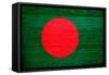 Bangladesh Flag Design with Wood Patterning - Flags of the World Series-Philippe Hugonnard-Framed Stretched Canvas