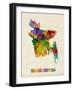 Bangladesh Watercolor Map-Michael Tompsett-Framed Art Print