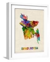 Bangladesh Watercolor Map-Michael Tompsett-Framed Art Print