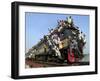 Bangladeshi Muslim Pilgrims Crowd a Train as They Return Home after Three-Day Islamic Congregation-null-Framed Photographic Print