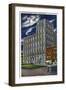 Bangor, Maine, Exterior View of the Telephone Building at Night-Lantern Press-Framed Art Print