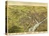 Bangor, Maine - Panoramic Map-Lantern Press-Stretched Canvas