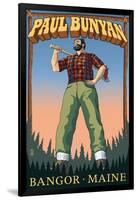 Bangor, Maine - Paul Bunyan-Lantern Press-Framed Art Print