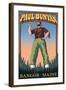 Bangor, Maine - Paul Bunyan-Lantern Press-Framed Art Print