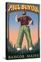 Bangor, Maine - Paul Bunyan-Lantern Press-Stretched Canvas