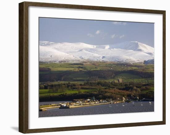 Bangor Port and Penrhyn Castle, Menai Bridge, Anglesey, North Wales, UK-Pearl Bucknall-Framed Photographic Print