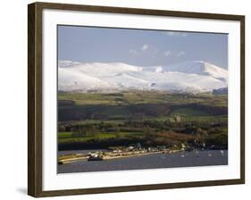 Bangor Port and Penrhyn Castle, Menai Bridge, Anglesey, North Wales, UK-Pearl Bucknall-Framed Photographic Print