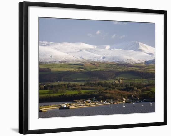 Bangor Port and Penrhyn Castle, Menai Bridge, Anglesey, North Wales, UK-Pearl Bucknall-Framed Photographic Print