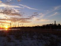 A Sunset over a Beach in Pensacola, Florida, Usa.-Banilar-Framed Stretched Canvas