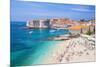 Banje beach, Old Port and Dubrovnik Old Town, Dubrovnik, Dalmatian Coast, Croatia, Europe-Neale Clark-Mounted Photographic Print