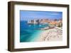 Banje beach, Old Port and Dubrovnik Old Town, Dubrovnik, Dalmatian Coast, Croatia, Europe-Neale Clark-Framed Photographic Print