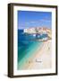 Banje beach, Old Port and Dubrovnik Old Town, Dubrovnik, Dalmatian Coast, Croatia, Europe-Neale Clark-Framed Photographic Print