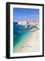 Banje beach, Old Port and Dubrovnik Old Town, Dubrovnik, Dalmatian Coast, Croatia, Europe-Neale Clark-Framed Photographic Print