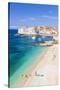 Banje beach, Old Port and Dubrovnik Old Town, Dubrovnik, Dalmatian Coast, Croatia, Europe-Neale Clark-Stretched Canvas