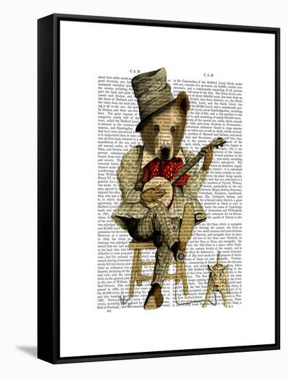 Banjo Bear-Fab Funky-Framed Stretched Canvas